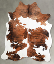 Tricolor Large Brazilian Cowhide Rug 5'11"H x 5'4"W #A55379 by Hudson Hides