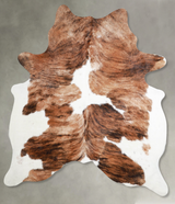Tricolor Large Brazilian Cowhide Rug 6'10"H x 5'6"W #A55381 by Hudson Hides