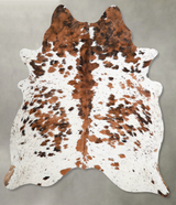 Tricolor X-Large Brazilian Cowhide Rug 7'1"H x 6'1"W #A55382 by Hudson Hides