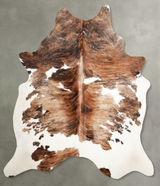 Tricolor X-Large Brazilian Cowhide Rug 7'0"H x 6'3"W #A55385 by Hudson Hides