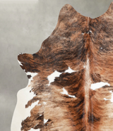 Tricolor X-Large Brazilian Cowhide Rug 7'0"H x 6'3"W #A55385 by Hudson Hides