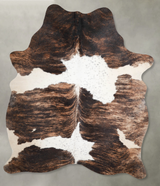 Tricolor Large Brazilian Cowhide Rug 7'5"H x 5'4"W #A55386 by Hudson Hides