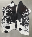 Black and White Medium Brazilian Cowhide Rug 4'6"H x 4'10"W #A55389 by Hudson Hides