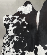 Black and White Medium Brazilian Cowhide Rug 4'6"H x 4'10"W #A55389 by Hudson Hides