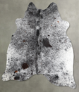 Salt and Pepper Black Medium Brazilian Cowhide Rug 5'4"H x 5'0"W #A55391 by Hudson Hides