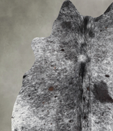 Salt and Pepper Black Medium Brazilian Cowhide Rug 5'4"H x 5'0"W #A55391 by Hudson Hides