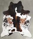 Chocolate and White Large Brazilian Cowhide Rug 6'11"H x 5'5"W #A55399 by Hudson Hides