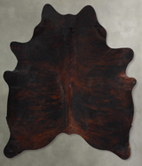 Dark Brindle Large Brazilian Cowhide Rug 5'9"H x 5'6"W #A55400 by Hudson Hides