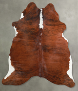 Medium Brindle Large Brazilian Cowhide Rug 6'3"H x 5'3"W #A55401 by Hudson Hides