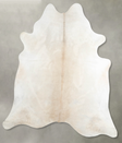 Ivory with Beige X-Large Brazilian Cowhide Rug 7'1"H x 6'6"W #A55405 by Hudson Hides