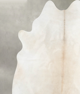 Ivory with Beige X-Large Brazilian Cowhide Rug 7'1"H x 6'6"W #A55405 by Hudson Hides