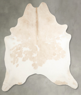 Beige and White XX-Large Brazilian Cowhide Rug 8'1"H x 6'7"W #A55412 by Hudson Hides