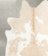 Beige and White X-Large Brazilian Cowhide Rug 6'11"H x 6'11"W #A55414 by Hudson Hides