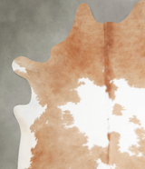 Beige and White XX-Large Brazilian Cowhide Rug 7'9"H x 6'10"W #A55416 by Hudson Hides