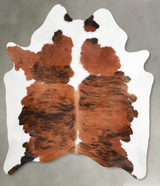 Tricolor Large Brazilian Cowhide Rug 6'6"H x 5'8"W #A55417 by Hudson Hides