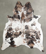 Tricolor Large Brazilian Cowhide Rug 6'1"H x 5'10"W #A55419 by Hudson Hides