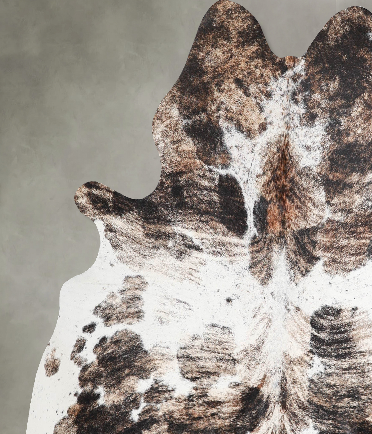 Tricolor Large Brazilian Cowhide Rug 6'1"H x 5'10"W #A55419 by Hudson Hides