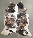 Tricolor X-Large Brazilian Cowhide Rug 7'4"H x 6'6"W #A55422 by Hudson Hides