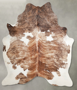Tricolor X-Large Brazilian Cowhide Rug 7'0"H x 6'1"W #A55425 by Hudson Hides