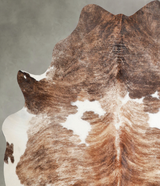 Tricolor X-Large Brazilian Cowhide Rug 7'0"H x 6'1"W #A55425 by Hudson Hides