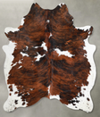 Tricolor X-Large Brazilian Cowhide Rug 7'0"H x 6'0"W #A55430 by Hudson Hides
