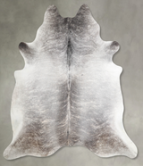 Grey Brindle XX-Large Brazilian Cowhide Rug 7'8"H x 7'2"W #A55434 by Hudson Hides