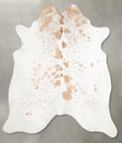 Beige and White X-Large Brazilian Cowhide Rug 7'3"H x 6'6"W #A55438 by Hudson Hides