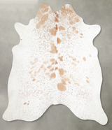 Beige and White X-Large Brazilian Cowhide Rug 7'3"H x 6'6"W #A55438 by Hudson Hides