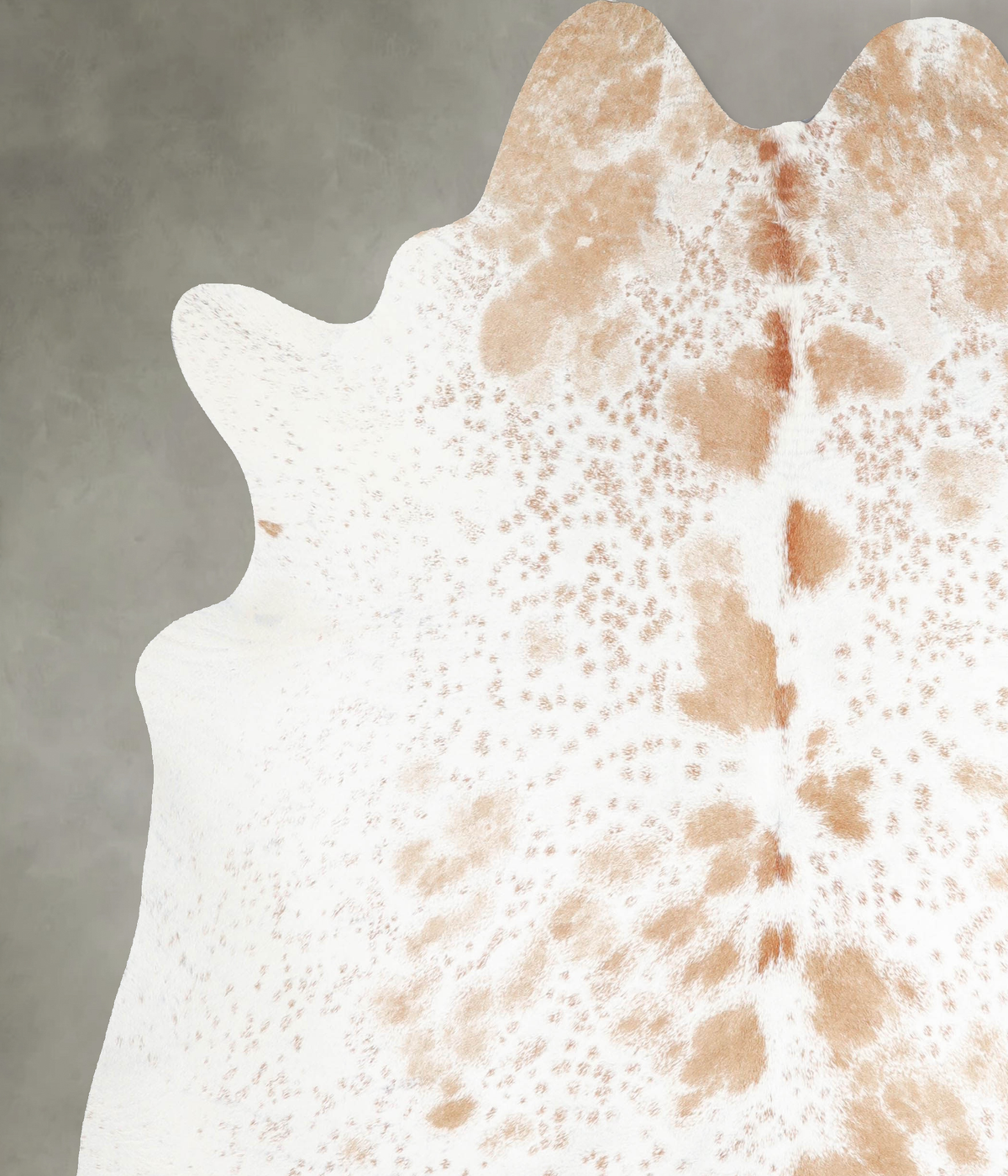 Beige and White X-Large Brazilian Cowhide Rug 7'3"H x 6'6"W #A55438 by Hudson Hides