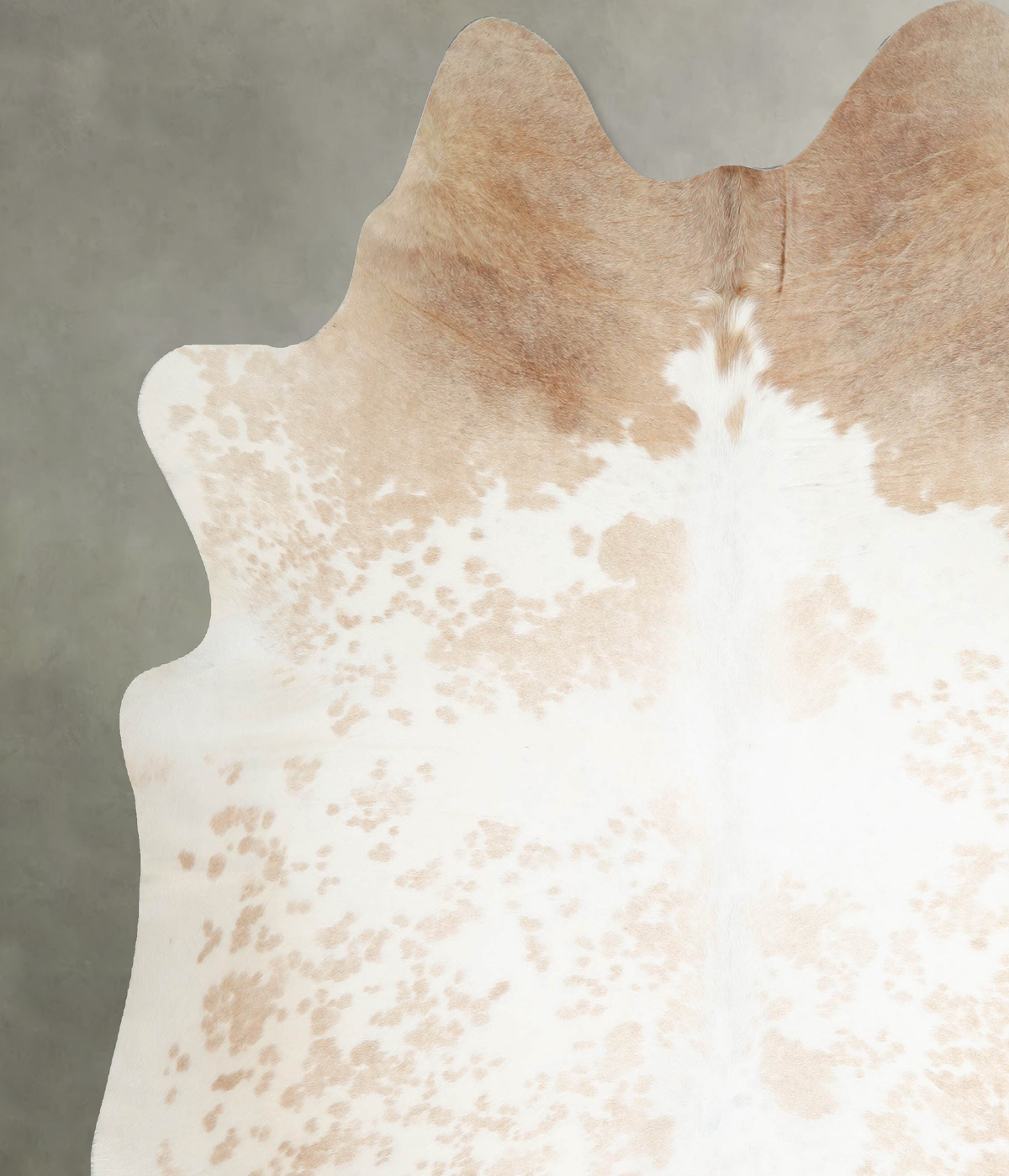 Beige and White XX-Large Brazilian Cowhide Rug 7'4"H x 7'0"W #A55439 by Hudson Hides
