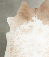 Beige and White XX-Large Brazilian Cowhide Rug 7'4"H x 7'0"W #A55439 by Hudson Hides