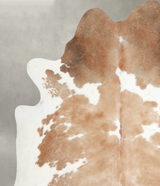 Beige and White XX-Large Brazilian Cowhide Rug 7'5"H x 6'10"W #A55441 by Hudson Hides