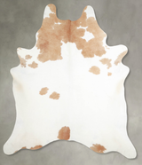 Beige and White XX-Large Brazilian Cowhide Rug 8'3"H x 6'7"W #A55442 by Hudson Hides