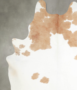 Beige and White XX-Large Brazilian Cowhide Rug 8'3"H x 6'7"W #A55442 by Hudson Hides