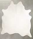 Solid White X-Large Brazilian Cowhide Rug 7'0"H x 6'1"W #A55448 by Hudson Hides