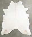 Solid White X-Large Brazilian Cowhide Rug 7'0"H x 6'4"W #A55449 by Hudson Hides