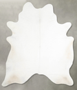 Solid White X-Large Brazilian Cowhide Rug 7'3"H x 6'1"W #A55450 by Hudson Hides