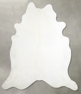 Solid White XX-Large Brazilian Cowhide Rug 7'8"H x 7'7"W #A55452 by Hudson Hides