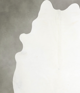 Solid White XX-Large Brazilian Cowhide Rug 7'8"H x 7'7"W #A55452 by Hudson Hides