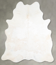 Beige and White X-Large Brazilian Cowhide Rug 6'11"H x 5'11"W #A55454 by Hudson Hides