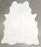 Beige and White X-Large Brazilian Cowhide Rug 6'11"H x 5'11"W #A55454 by Hudson Hides