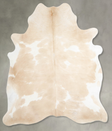Beige and White Large Brazilian Cowhide Rug 6'5"H x 6'0"W #A55455 by Hudson Hides