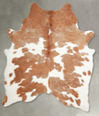 Beige and White Large Brazilian Cowhide Rug 6'5"H x 5'11"W #A55457 by Hudson Hides
