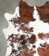 Tricolor Large Brazilian Cowhide Rug 6'7"H x 5'10"W #A55464 by Hudson Hides