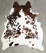 Tricolor Large Brazilian Cowhide Rug 6'4"H x 5'6"W #A55467 by Hudson Hides
