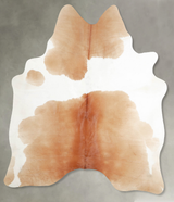 Beige and White Large Brazilian Cowhide Rug 6'11"H x 5'9"W #A55468 by Hudson Hides