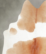 Beige and White Large Brazilian Cowhide Rug 6'11"H x 5'9"W #A55468 by Hudson Hides