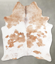 Beige and White Large Brazilian Cowhide Rug 6'5"H x 4'10"W #A55472 by Hudson Hides