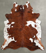 Tricolor XX-Large Brazilian Cowhide Rug 7'11"H x 7'1"W #A55478 by Hudson Hides