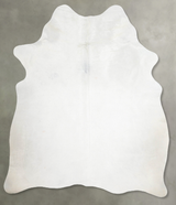 Solid White Medium Brazilian Cowhide Rug 5'11"H x 4'11"W #A55491 by Hudson Hides